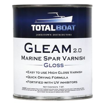 will yacht varnish seal plywood TotalBoat Gleam 2.0 Marine Spar Varnish Gloss Quart