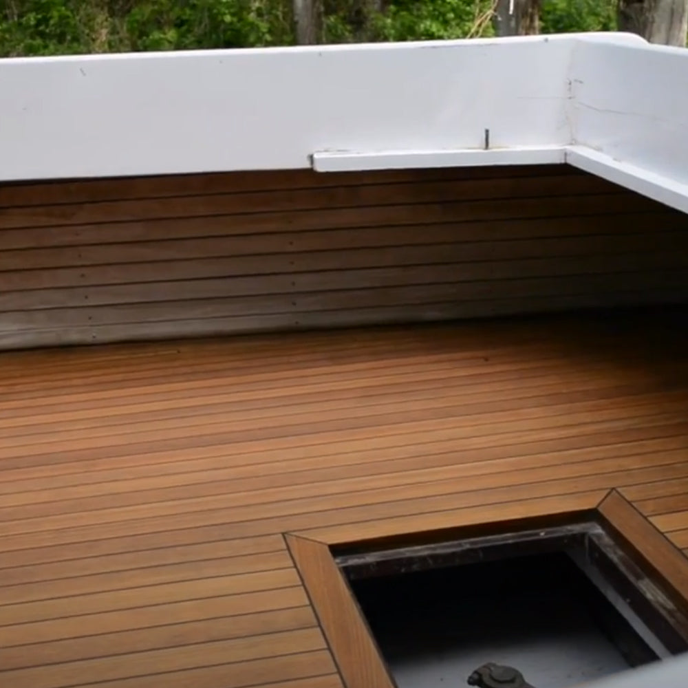 TotalBoat Danish Teak Sealer on a finished boat deck