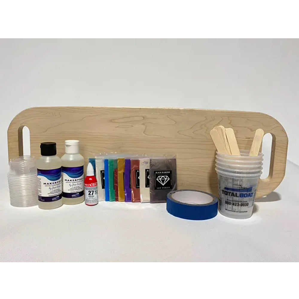 TotalBoat Epoxy Holiday Serving Board Kit contents