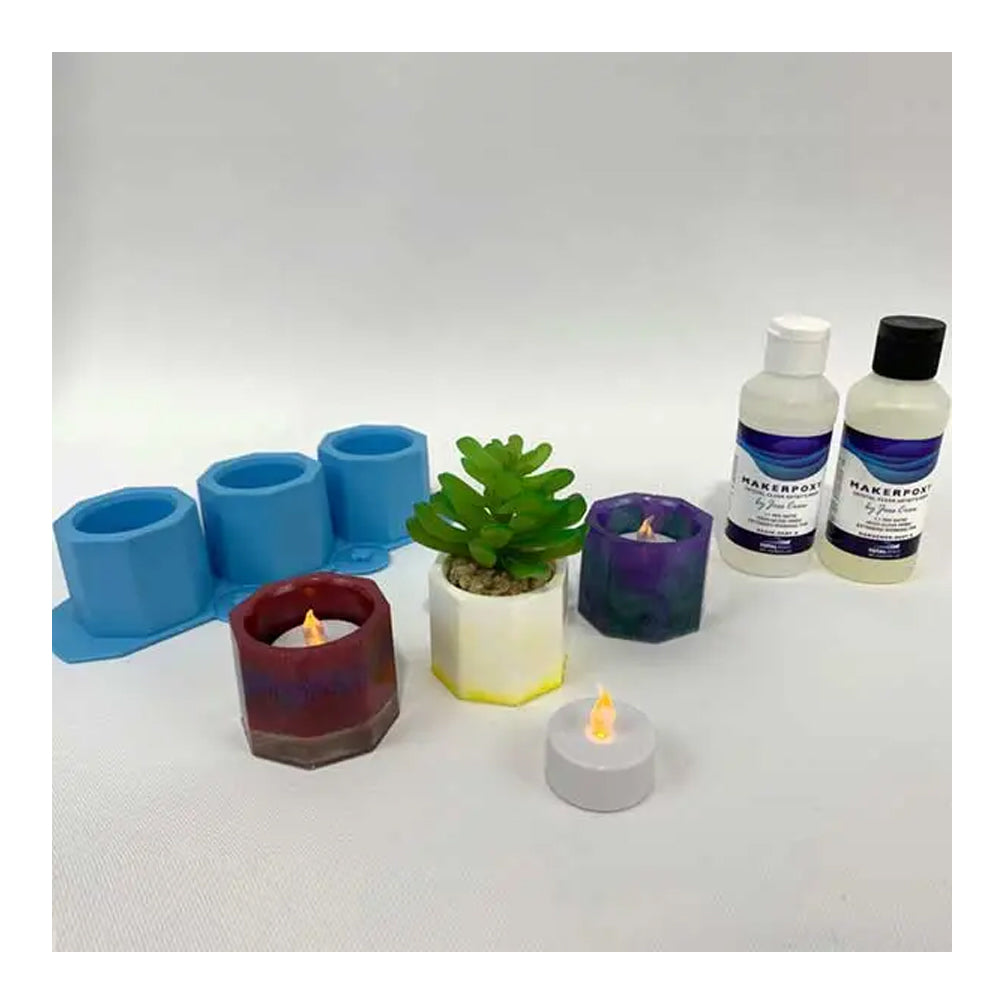 epoxy resin plant pot Epoxy Tea Light Holder & Mini Planter Kit – TotalBoat