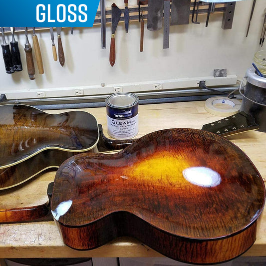 TotalBoat Gleam 2.0 Marine Spar Varnish Gloss on a guitar