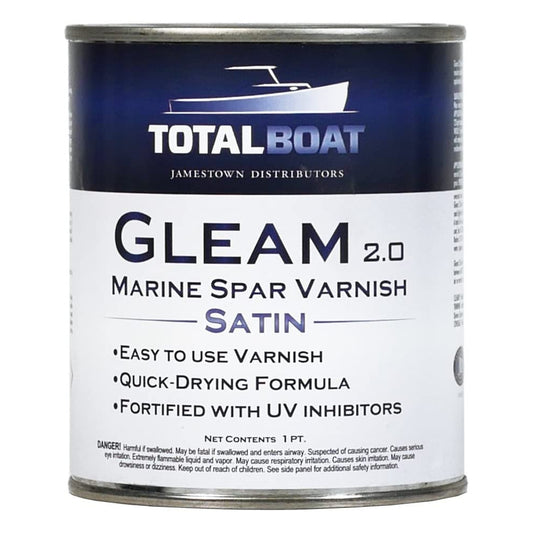 TotalBoat Gleam 2.0 Marine Spar Varnish Satin Pint