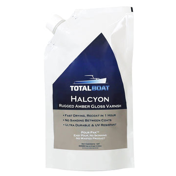 TotalBoat Halcyon Water Based Marine Varnish Quart Clear Gloss