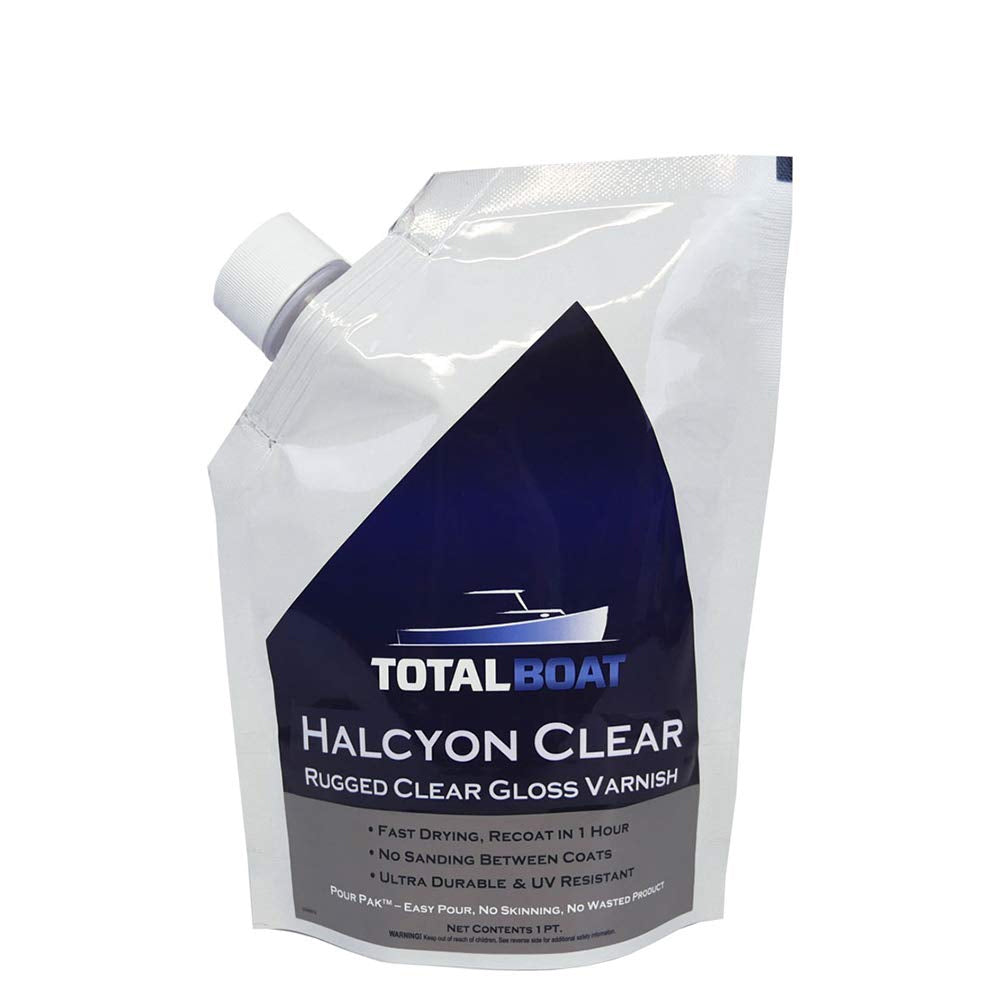 TotalBoat Halcyon Water-Based Marine Varnish Clear Gloss Pint