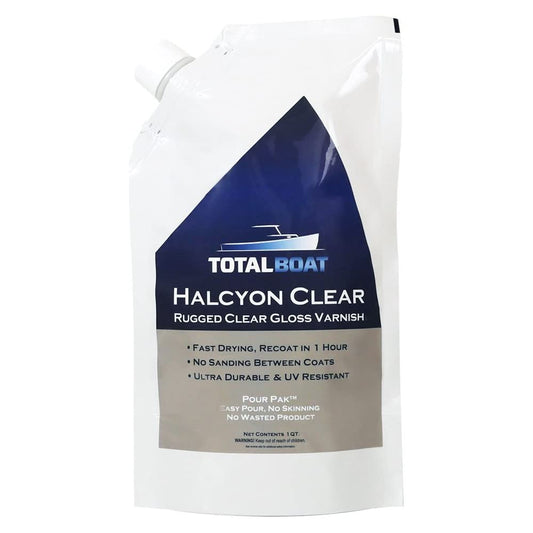 TotalBoat Halcyon Water Based Marine Varnish Quart Clear Gloss