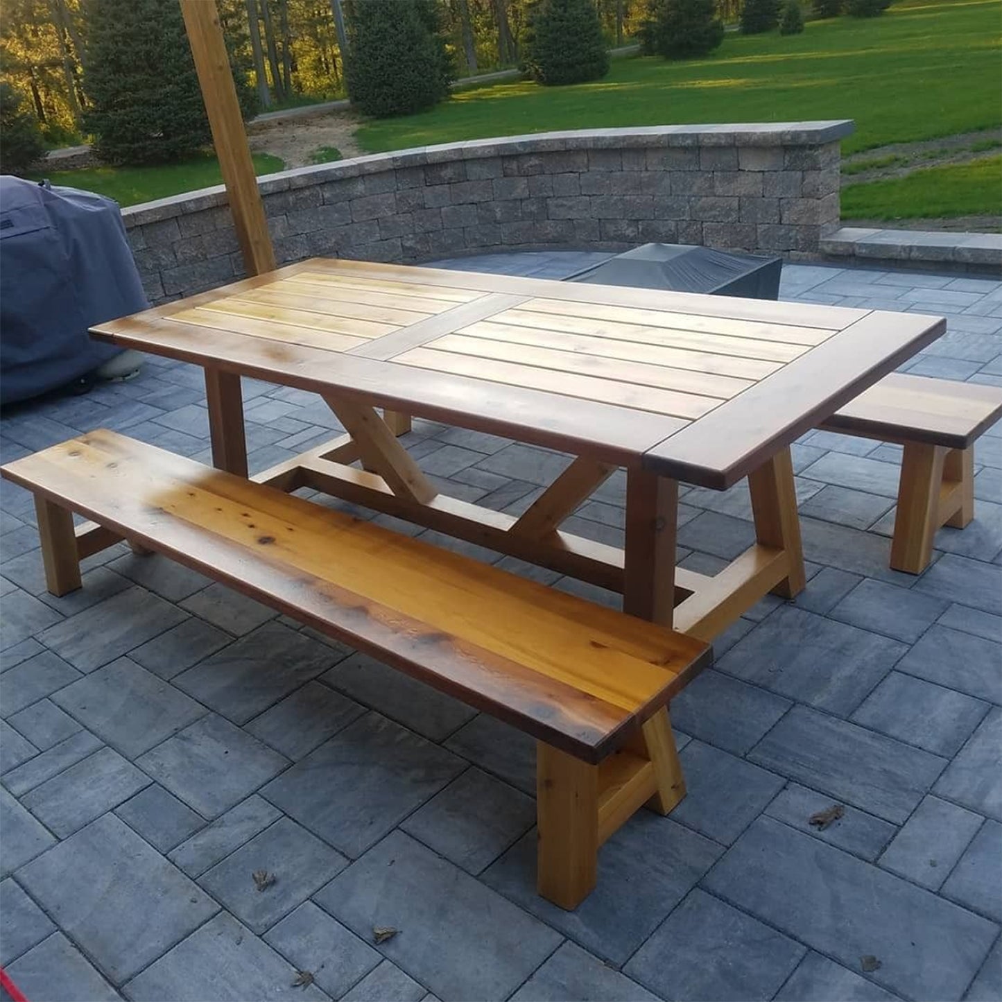 TotalBoat Halcyon Water-Based Marine Varnish on a finished picnic table