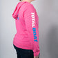 TotalBoat Women’s Long Sleeve T-Shirt Hoodie Fuchsia Frost side