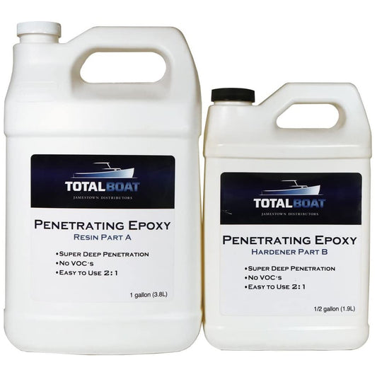 TotalBoat - 492063 Clear Penetrating Epoxy Wood Sealer Stabilizer for Rot Repair and Restoration (Pint, Cold Weather)