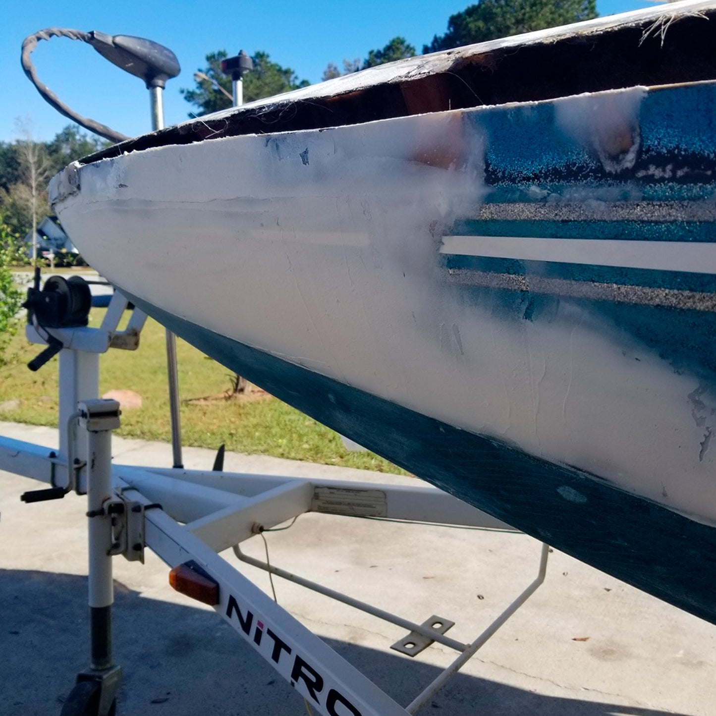 TotalBoat Polyester Fairing Compound on a boat