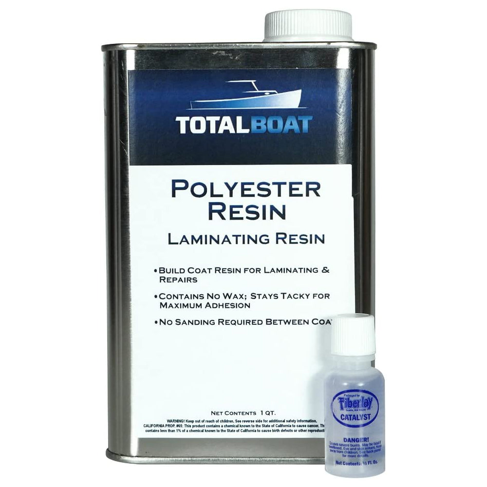 Polymer World 2 Gallons of Polyester Resin With 1708x50x10 Yard Biaxial  Mat-laminating Fiberglass Resin / Hardener Kit for Boat, Automotive 