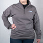 TotalBoat Quarter Zip Pullover Sweatshirt on a woman