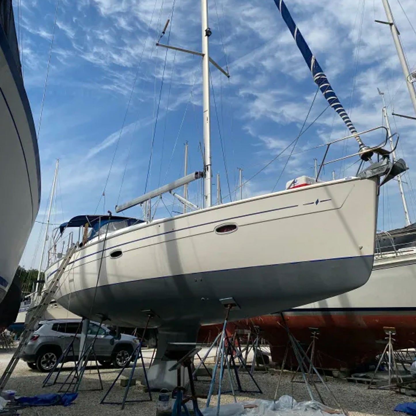 TotalBoat TotalProtect Epoxy Barrier Coat Primer gray on a boat