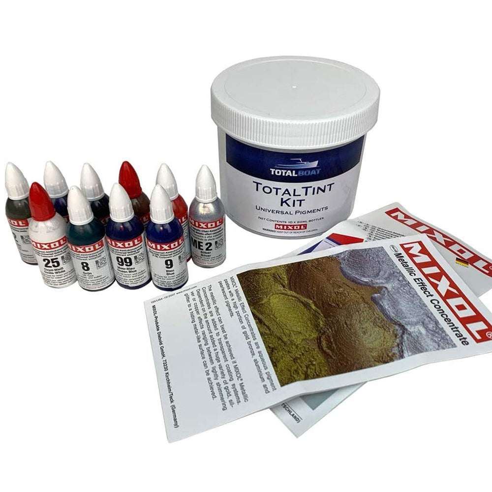 TotalBoat TotalTint Mixol Universal Pigments Kit contents