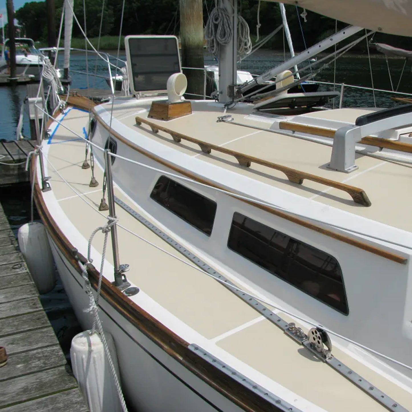 TotalBoat TotalTread Non-Skid Marine Deck Paint on a finished boat