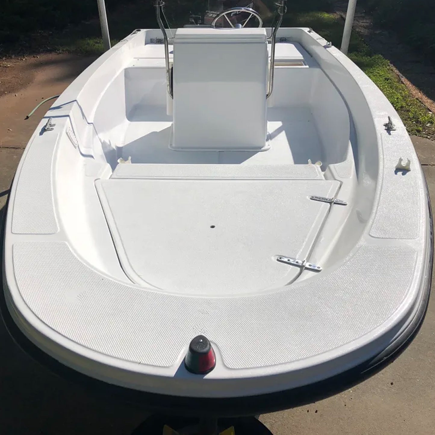 TotalBoat TotalTread Non-Skid Marine Deck Paint white on a finished boat