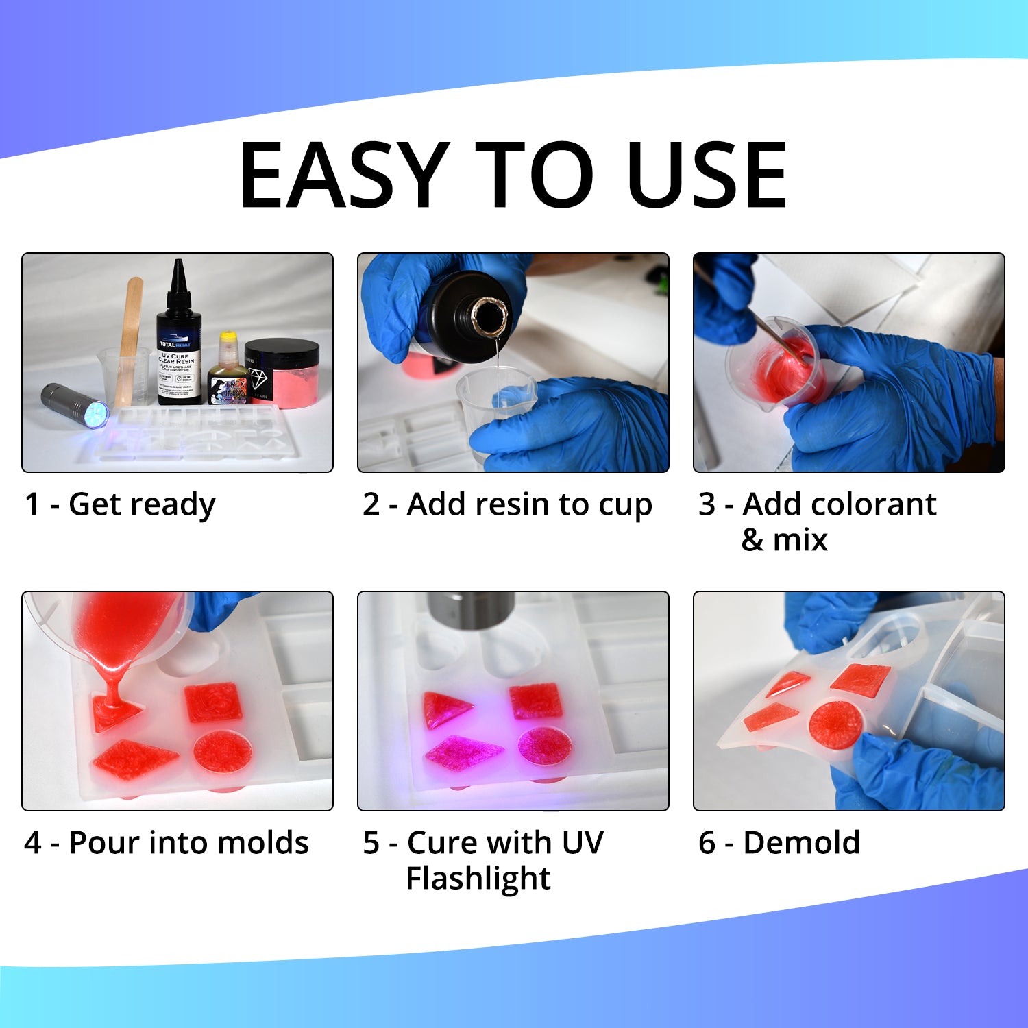 Curing Clear UV Cure Clear Resin Craft Kits