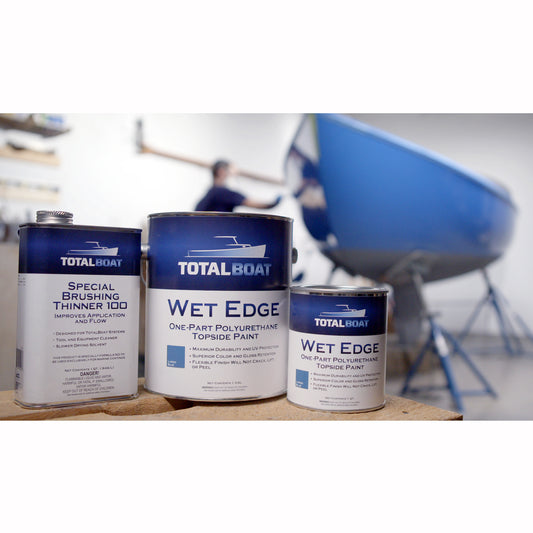 TotalBoat Wet Edge Marine Topside Paint Blue Glo White Quart