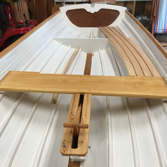 TotalBoat Wood Sealer Varnish Primer on the inside of a boat